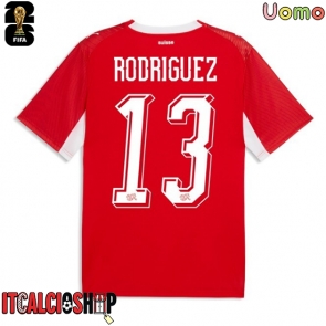 Svizzera Ricardo Rodriguez #13 Prima Maglia Mondiali 2026 Manica Corta